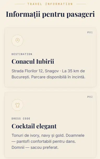Invitație Nuntă Boarding Pass Premium cu RSVP 2026 - imagine 4