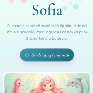 Invitație Botez Sirenă Marină Magică