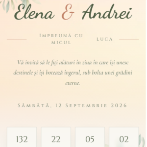 Invitație Cununie și Botez Enchanted Union – Eveniment Magic 2026