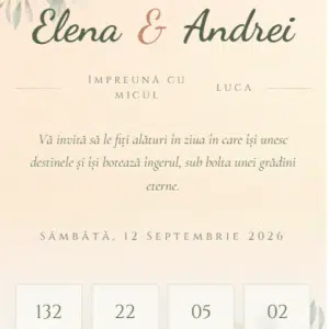 Invitație Cununie și Botez Enchanted Union – Eveniment Magic 2026