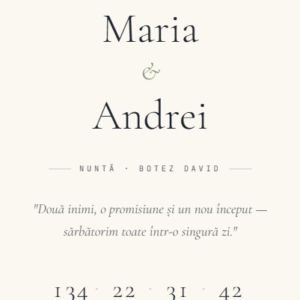 Invitație Nuntă Botez Digitală Elegantă