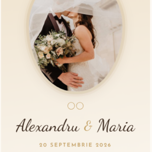 Invitație Nuntă Ivory Elegantă – Rafinată