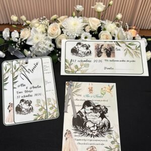 set nuntă și botez cu siluetă familie