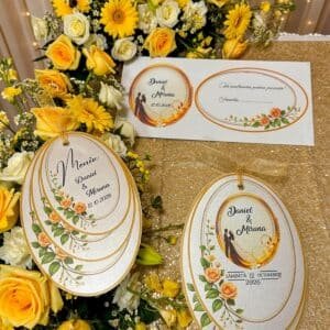 set nuntă oval cu capsă