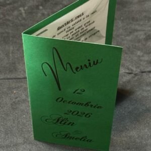 meniu nuntă tipărit cala verde elegant