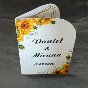 meniu nuntă floarea-soarelui