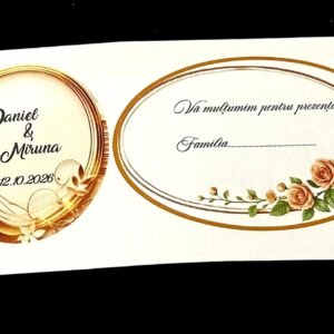 plic nuntă oval stil romantic
