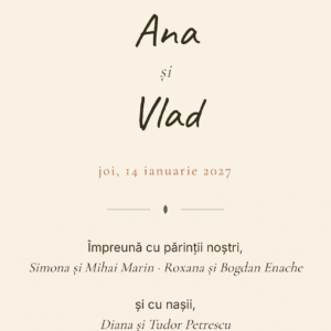 invitație digitală nuntă toscana - ecran principal cu crengi de măslin
