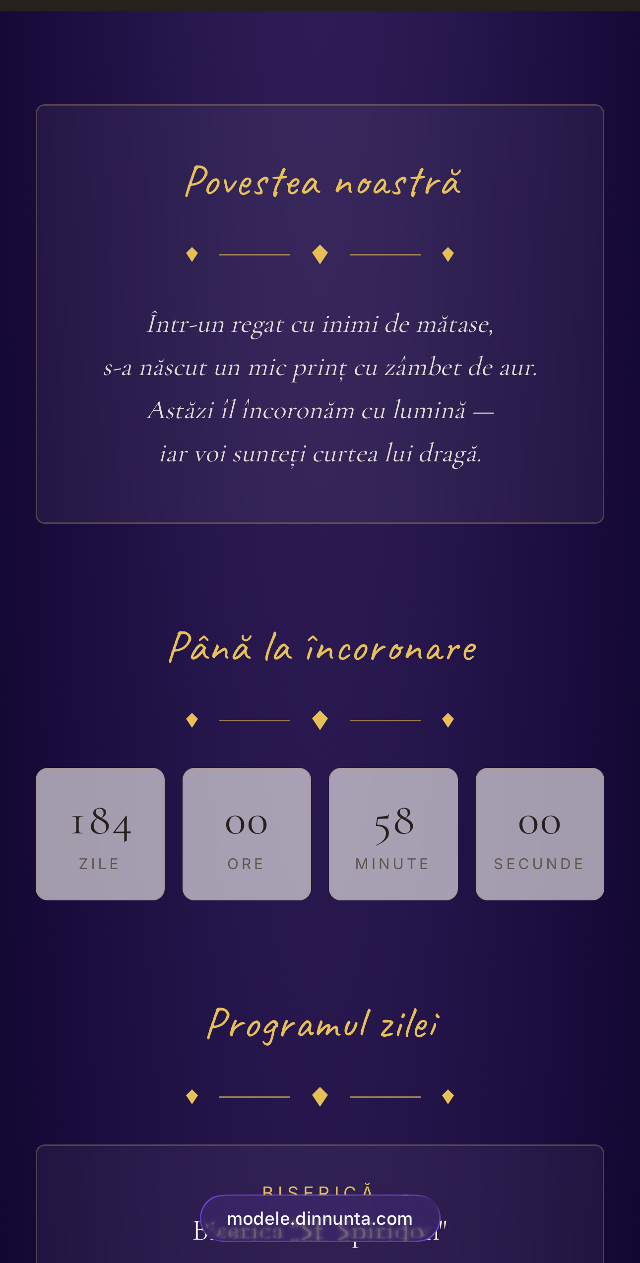 Invitație Digitală Botez – Coronița 2 Invitație digitală botez Coronița - povestea noastra si countdown pana la incoronare