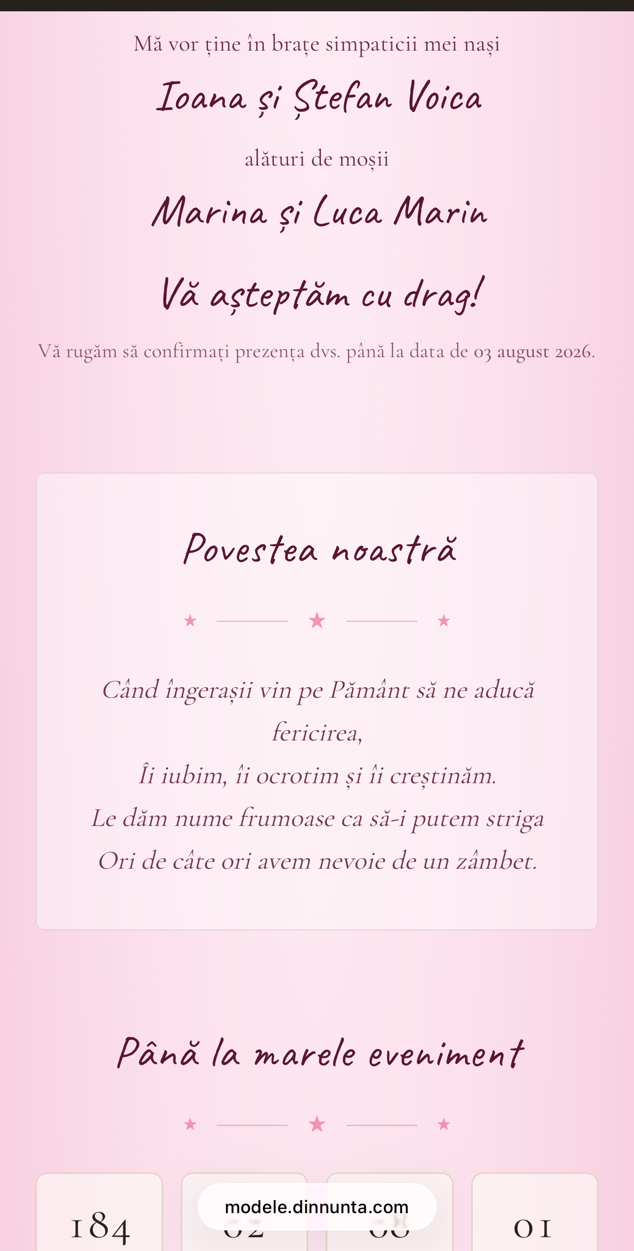 Invitație Digitală Botez – Tenișei Roz 2 Invitație digitală botez Tenisei Roz - nasi mosi si povestea noastra
