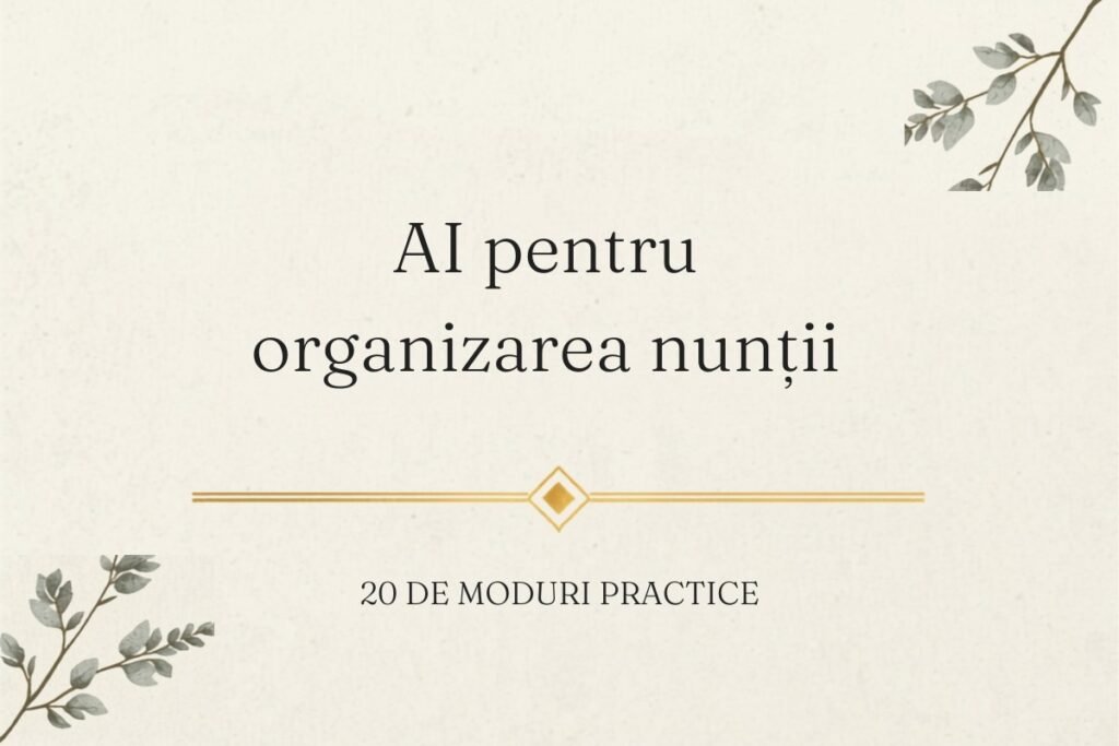 AI pentru organizarea nunții – ghid cu 20 de moduri practice și prompturi gata de copiat