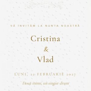 invitație digitală nuntă cu inimi – ecran principal