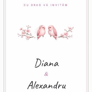 invitație digitală nuntă romantică – ecran principal