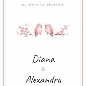 invitație digitală nuntă romantică – ecran principal