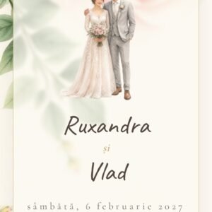 invitație digitală nuntă și botez vintage – ecran principal
