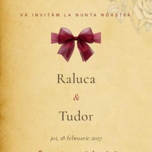invitație digitală nuntă vintage – ecran principal