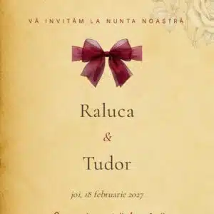 invitație digitală nuntă vintage – ecran principal